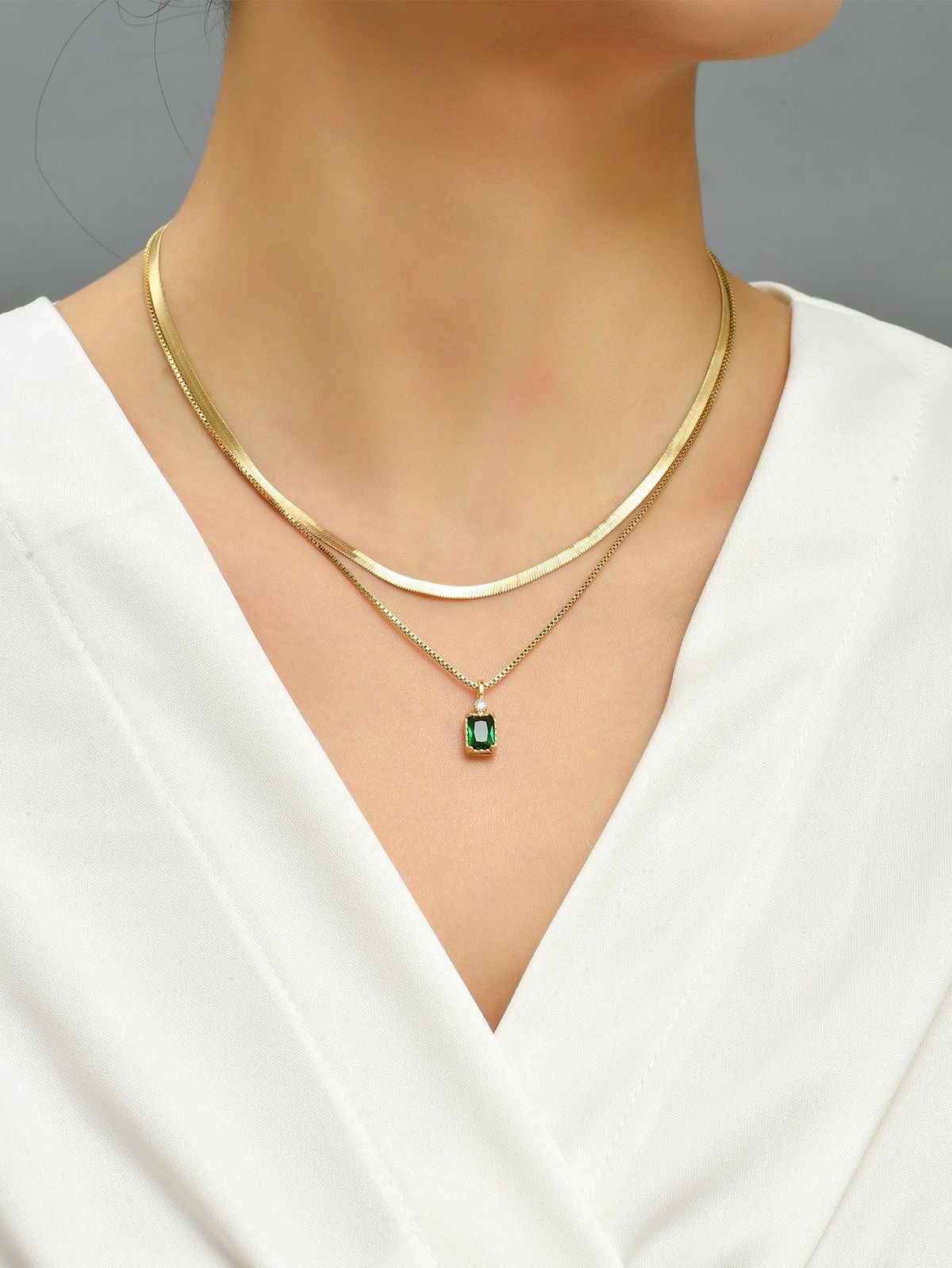 Emerald Green Layered Necklace