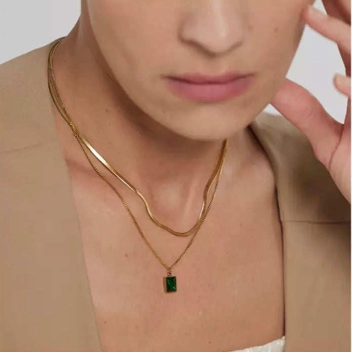 Emerald Green Layered Necklace