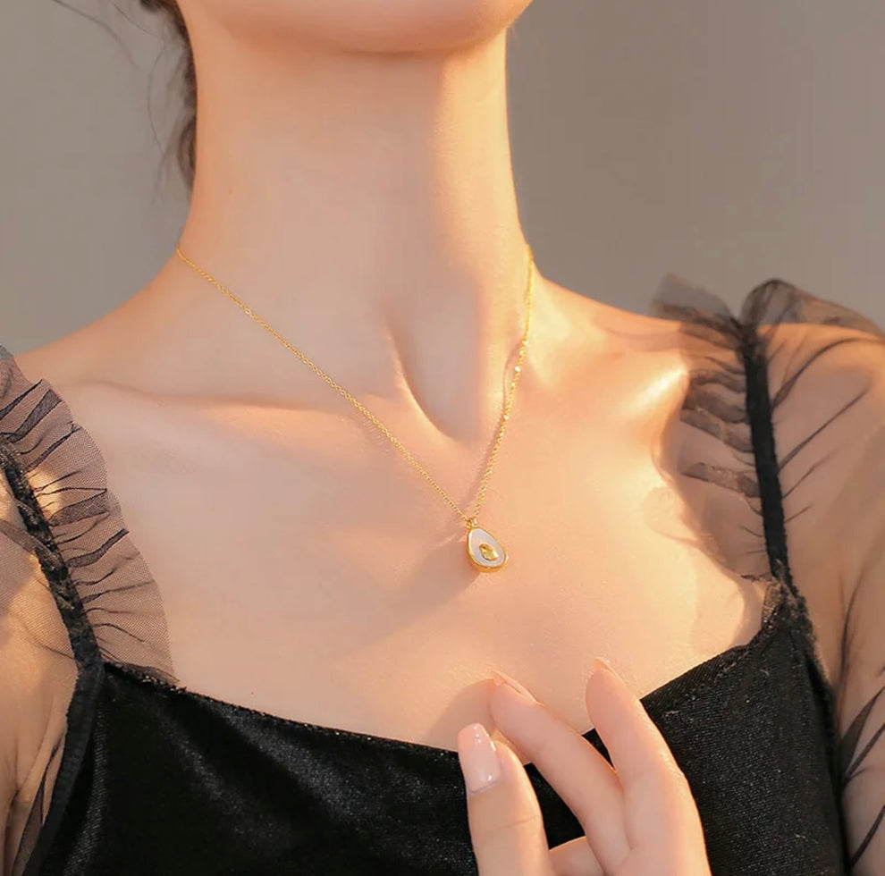 18K Gold-Plated Avocado Charm Necklace