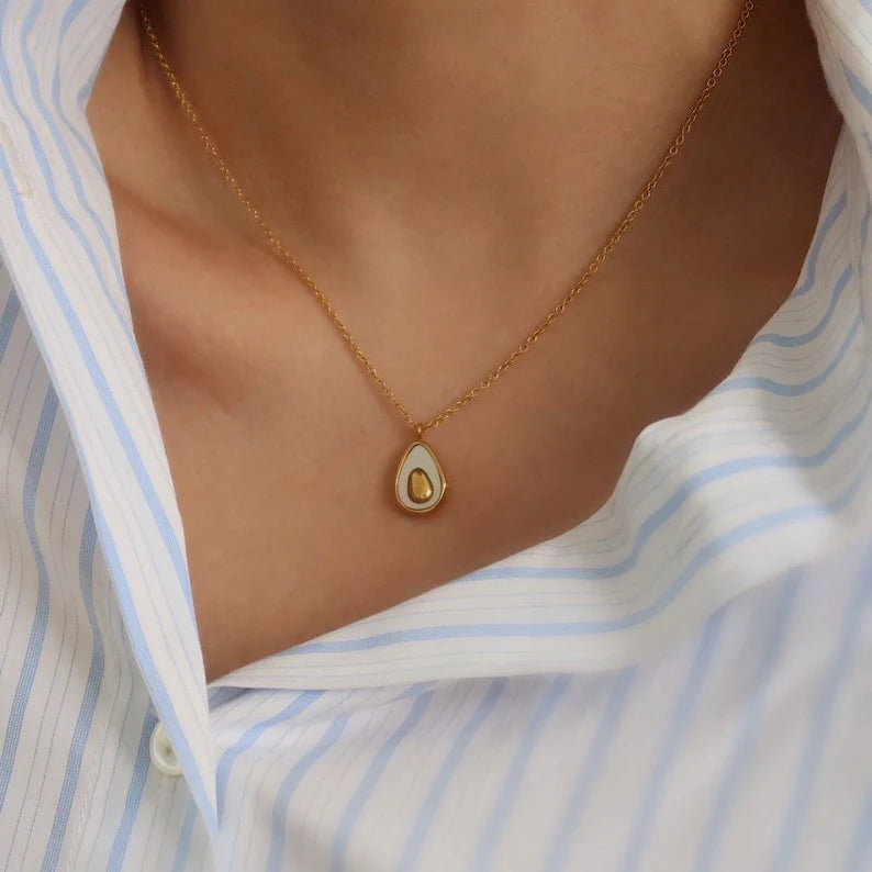 18K Gold-Plated Avocado Charm Necklace