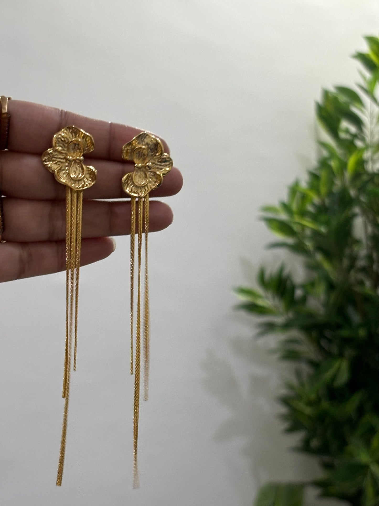 18K Gold Plated Floral Drop Earring