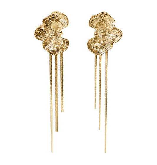 18K Gold Plated Floral Drop Earrings