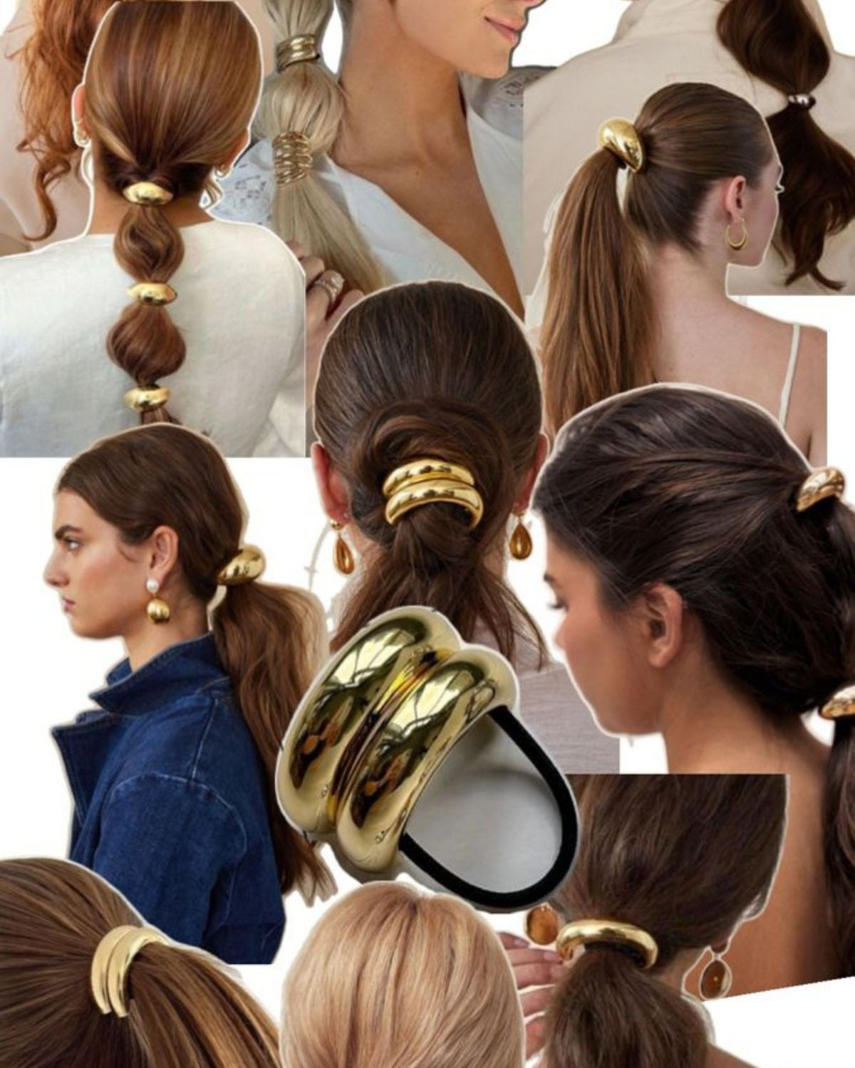 Metal Hair Rubber bands set of 3