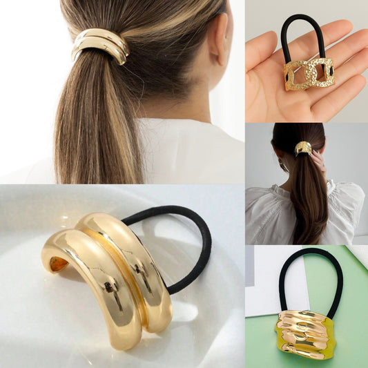 Metal Hair Rubber bands set of 3